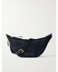 Tom Ford - Suede And Leather Messenger Bag - Lyst