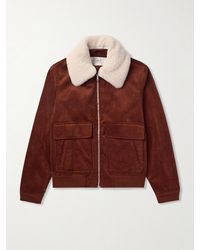 MR P. - Shearling-Trimmed Cotton-Corduroy Bomber Jacket - Lyst