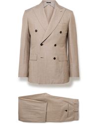 Brioni - Slim-Fit Double-Breasted Wool, Linen And Silk-Blend Suit - Lyst