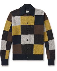Oliver Spencer - Britten Checked Wool-blend Jacquard Cardigan - Lyst