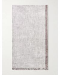 Brunello Cucinelli - Fringed Linen Scarf - Lyst