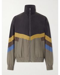 Valentino Garavani - Silk Striped Zip-Up Jacket - Lyst