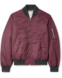 Brunello Cucinelli - Padded Cashmere-Trimmed Shell Bomber Jacket - Lyst