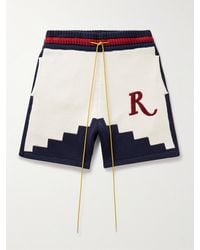 Rhude - Shorts a gamba dritta in cotone a intarsio con logo applicato e coulisse Saint Croix - Lyst