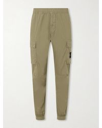 Stone Island - Tapered Stretch-Cotton Shell Cargo Trousers - Lyst