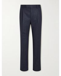 Kingsman - Eggsy Straight-leg Pleated Wool-flannel Suit Trousers - Lyst