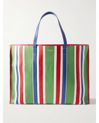 Balenciaga - Chatelet Logo-Print Striped Leather Tote Bag - Lyst