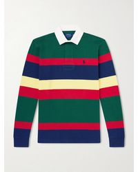 Polo Ralph Lauren - Logo-Embroidered Striped Cotton-Jersey Rugby Shirt - Lyst