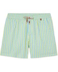 Loro Piana - Bay Straight-leg Mid-length Striped Seersucker Swim Shorts - Lyst