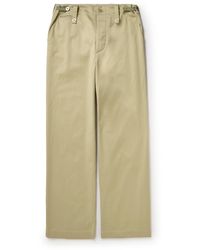 Burberry - Wide-leg Cotton-twill Trousers - Lyst