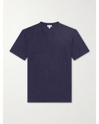 Sunspel - Cotton And Linen-Blend T-Shirt - Lyst
