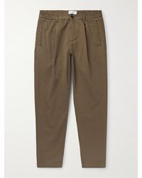 MR P. - James Pleated Tapered Organic Cotton-Twill Trousers - Lyst