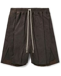 Rick Owens - Straight-Leg Leather Drawstring Shorts - Lyst