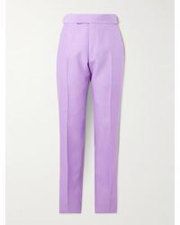 Tom Ford - Straight-leg Wool And Silk-blend Poplin Suit Trousers - Lyst