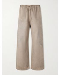 Acne Studios - Wide-Leg Paint-Splattered Cotton-Twill Trousers - Lyst