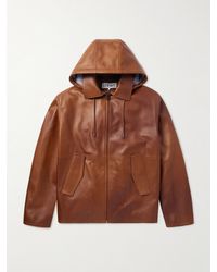 Loewe - Shearling-Trimmed Leather Hooded Jacket - Lyst