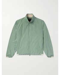 ZEGNA - Leather-Trimmed Silk Bomber Jacket - Lyst