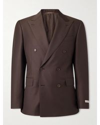 Canali - Double-Breasted Wool-Twill Suit Jacket - Lyst