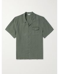 James Perse - Convertible-Collar Garment-Dyed Linen Shirt - Lyst