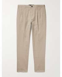 Incotex - Schmal geschnittene Hose aus Baumwoll-Twill mit Bundfalten - Lyst