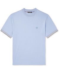 Loro Piana - Logo-embroidered Cotton-jersey T-shirt - Lyst