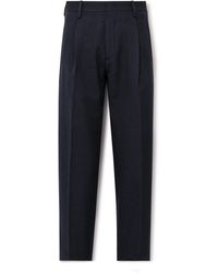 Incotex - Slim-fit Tapered Pleated Virgin Wool And Cotton-blend Trousers - Lyst