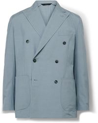 Brioni - Unstructured Double-breasted Silk Suit Jacket - Lyst