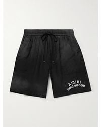 Amiri - Hollywood gerade geschnittene Shorts aus einer Modalmischung mit Logoflockdruck und Kordelzugbund - Lyst