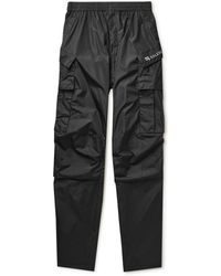 Balenciaga Wide-leg Logo-embroidered Shell Cargo Pants - Black