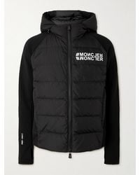 Moncler - Logo-print Quilted Shell And Jersey Hooded Down Ski Jacket - Lyst