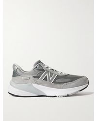 New Balance - 990 V6 Leather-trimmed Suede And Mesh Sneakers - Lyst