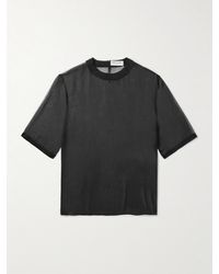 Saint Laurent - T-Shirt aus Seiden-Organza - Lyst