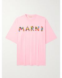 Marni - T-Shirt aus Baumwoll-Jersey mit Logoprint - Lyst