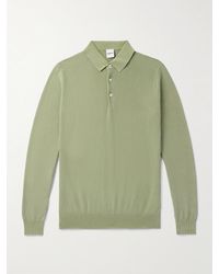 Aspesi - Slim-fit Garment-dyed Cotton Polo Shirt - Lyst