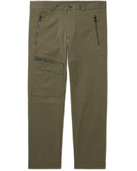 Moncler - Slim-fit Straight-leg Cotton-blend Twill Trousers - Lyst