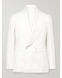 De Petrillo - Cantone Shawl-collar Double-breasted Linen Tuxedo Jacket - Lyst
