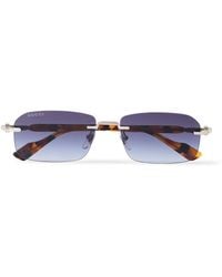 Gucci - Rimless Rectangular-Frame-Tone And Acetate Sunglasses - Lyst