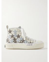 Amiri - Stars Court Leather And Rubber-trimmed Appliquéd Canvas High-top Sneakers - Lyst