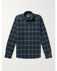 Peter Millar - Button-down Collar Checked Cotton-flannel Shirt - Lyst
