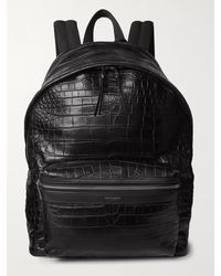 Saint Laurent - City Croc-effect Leather Backpack - Lyst