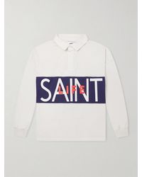SAINT Mxxxxxx - Saint Life Printed Cotton-Jersey Polo Shirt - Lyst
