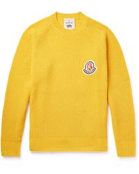 Moncler Genius - Billionaire Boys Club Logo-appliquéd Ribbed Wool And Cashmere-blend Sweater - Lyst