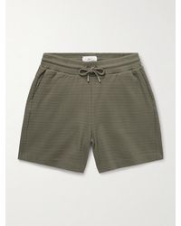 MR P. - Straight-Leg Ribbed Organic Cotton-Jersey Drawstring Shorts - Lyst