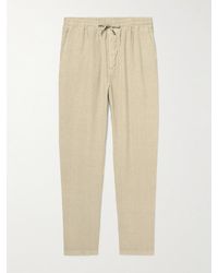 Altea - Aaron Straight-Leg Linen Drawstring Trousers - Lyst