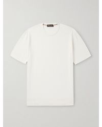 Loro Piana - Slim-Fit Cotton And Silk-Blend Piqué T-Shirt - Lyst