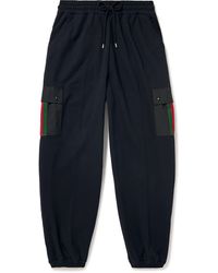 Gucci - Tapered Webbing-trimmed Jersey Sweatpants - Lyst