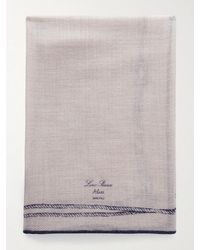 Loro Piana - Embroidered Cashmere And Silk-Blend Voile Scarf - Lyst