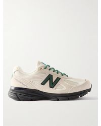 New Balance - 990v4 Leather-trimmed Suede And Mesh Sneakers - Lyst