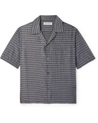 Our Legacy - Heusen Convertible-Collar Checked Cotton And Silk-Blend Shirt - Lyst
