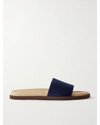 Brunello Cucinelli - Suede Slides - Lyst